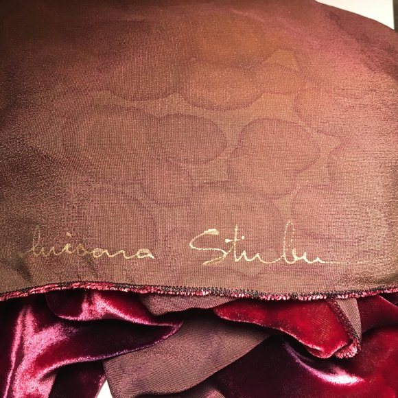 Handmade Hand-dyed Velvet Shawl - Picture 7 of 8